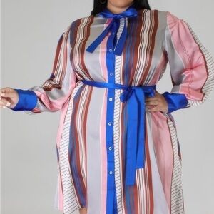 Long Sleeves Non-stretch Dress